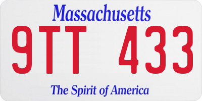 MA license plate 9TT433