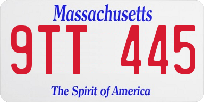 MA license plate 9TT445