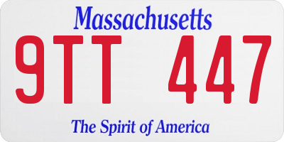 MA license plate 9TT447