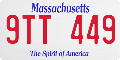 MA license plate 9TT449