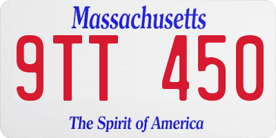MA license plate 9TT450