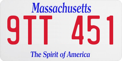 MA license plate 9TT451