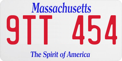 MA license plate 9TT454