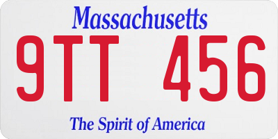 MA license plate 9TT456