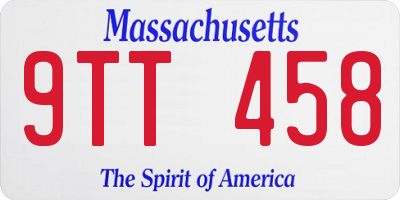 MA license plate 9TT458