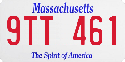 MA license plate 9TT461