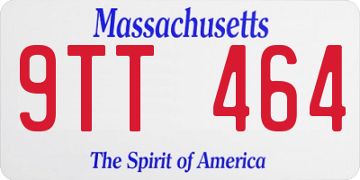 MA license plate 9TT464