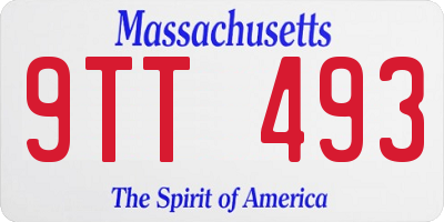 MA license plate 9TT493