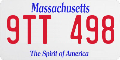 MA license plate 9TT498