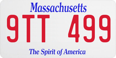 MA license plate 9TT499