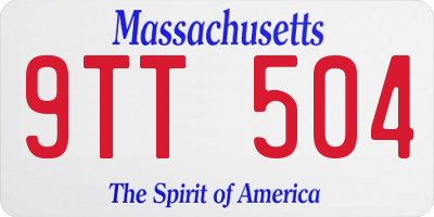 MA license plate 9TT504
