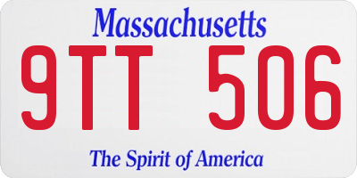 MA license plate 9TT506