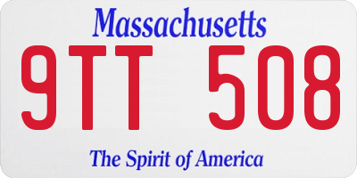 MA license plate 9TT508