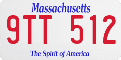 MA license plate 9TT512
