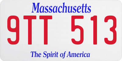 MA license plate 9TT513