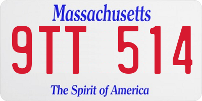 MA license plate 9TT514