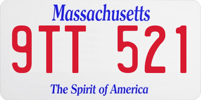 MA license plate 9TT521