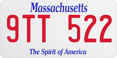 MA license plate 9TT522