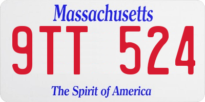 MA license plate 9TT524
