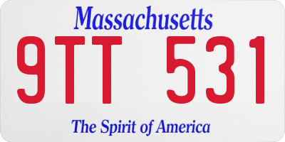 MA license plate 9TT531