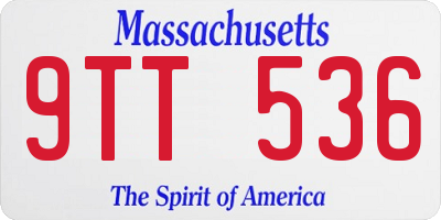 MA license plate 9TT536