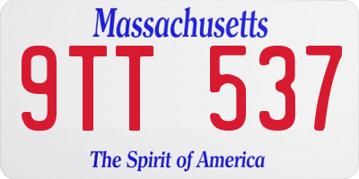 MA license plate 9TT537