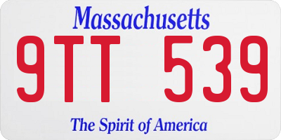 MA license plate 9TT539