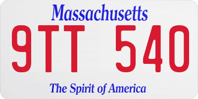 MA license plate 9TT540
