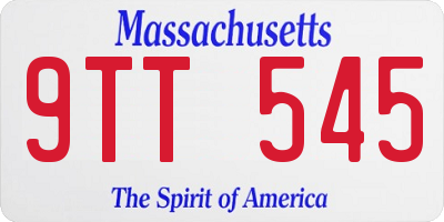MA license plate 9TT545