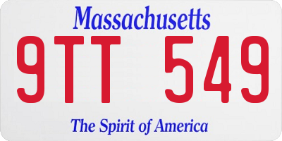MA license plate 9TT549