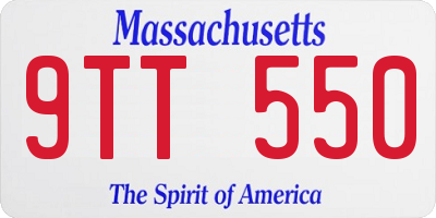 MA license plate 9TT550