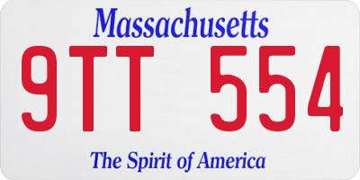 MA license plate 9TT554