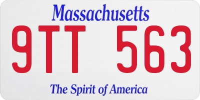MA license plate 9TT563