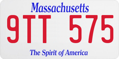 MA license plate 9TT575