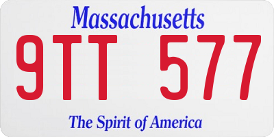 MA license plate 9TT577