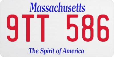 MA license plate 9TT586