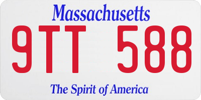 MA license plate 9TT588