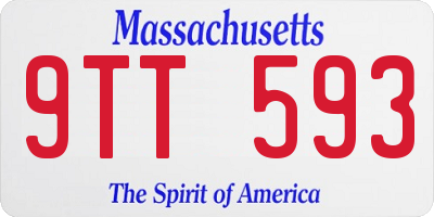 MA license plate 9TT593