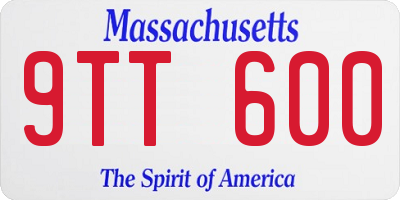MA license plate 9TT600