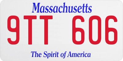 MA license plate 9TT606
