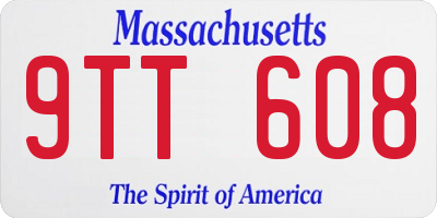 MA license plate 9TT608