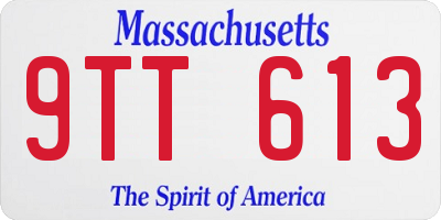 MA license plate 9TT613
