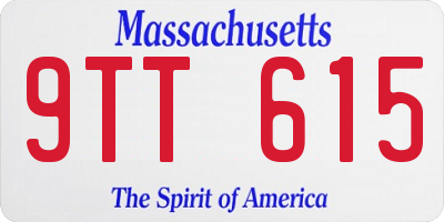 MA license plate 9TT615