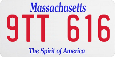 MA license plate 9TT616