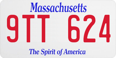 MA license plate 9TT624