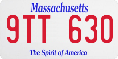 MA license plate 9TT630