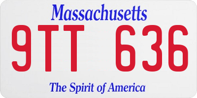 MA license plate 9TT636