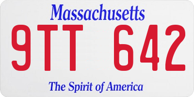 MA license plate 9TT642