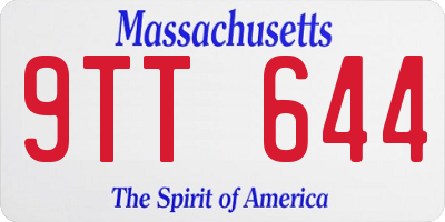 MA license plate 9TT644