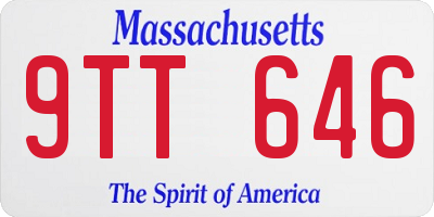 MA license plate 9TT646